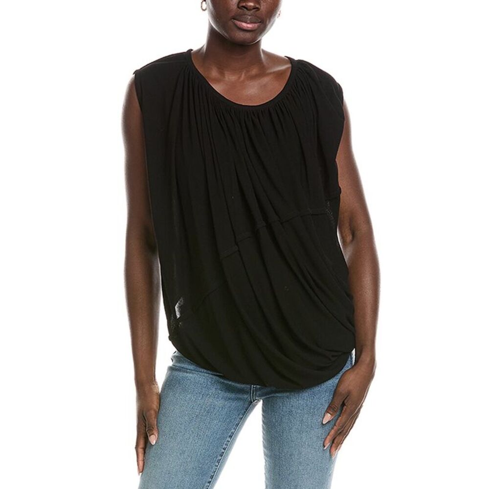 Co Womens  Jersey Draped Top, Black